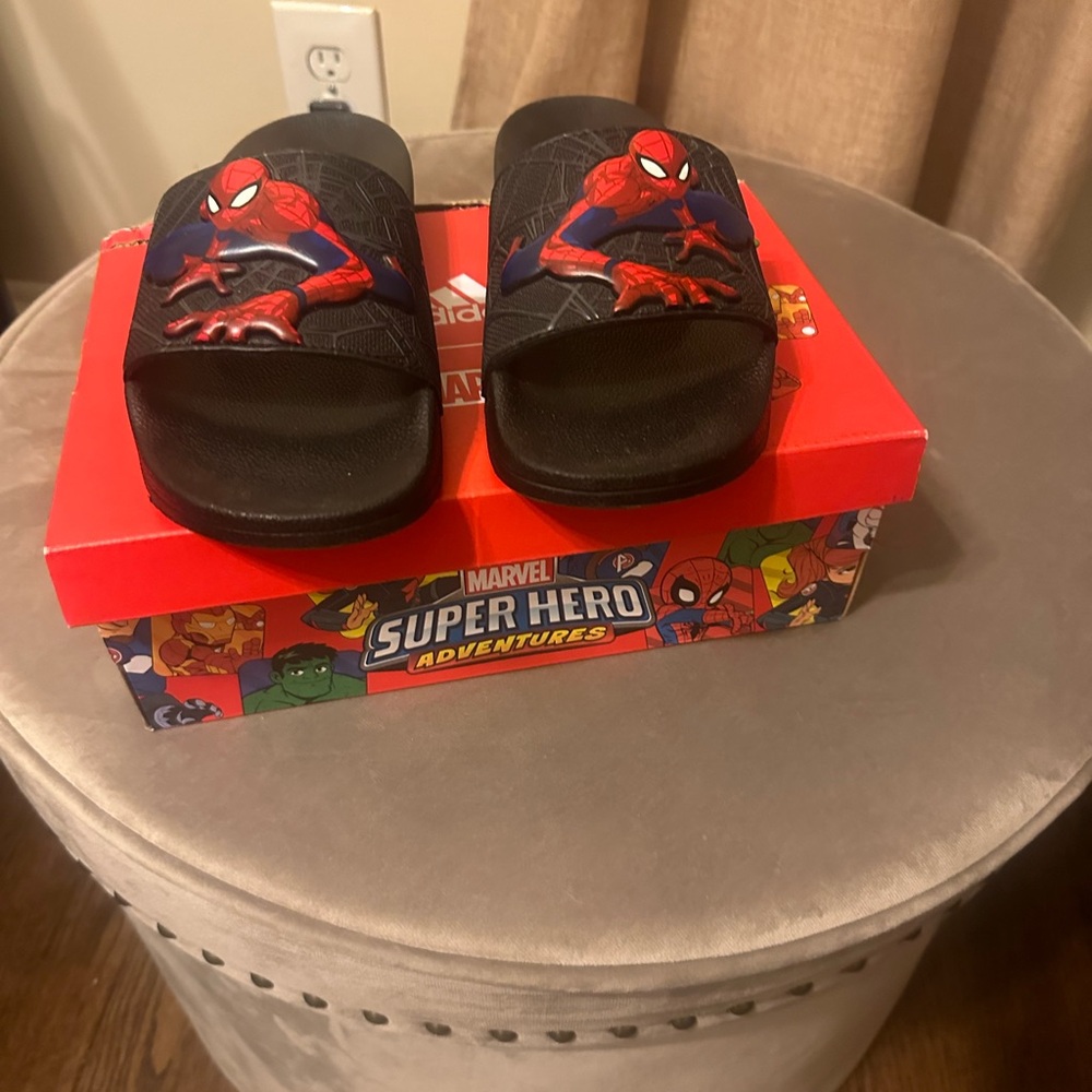 Adidas x Marvel Spiderman slides